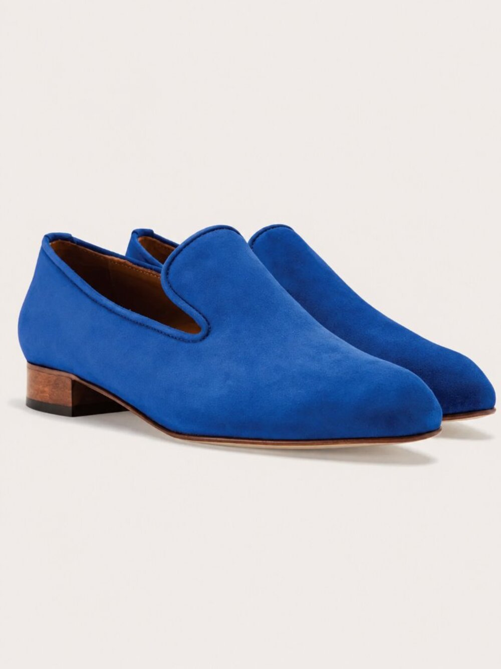 Thelma‎ The Town Blue Suede Slipper in Lapis